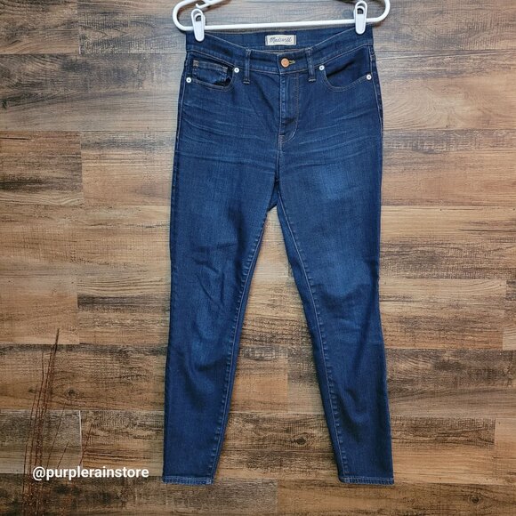Madewell Jeans Size 28 High Riser Skinny Davis Wash B7131 Stretch Denim - Picture 1 of 11